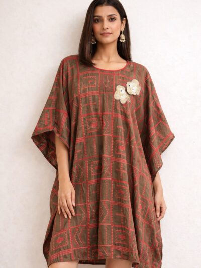 Earth Aura Printed Kaftan Dress